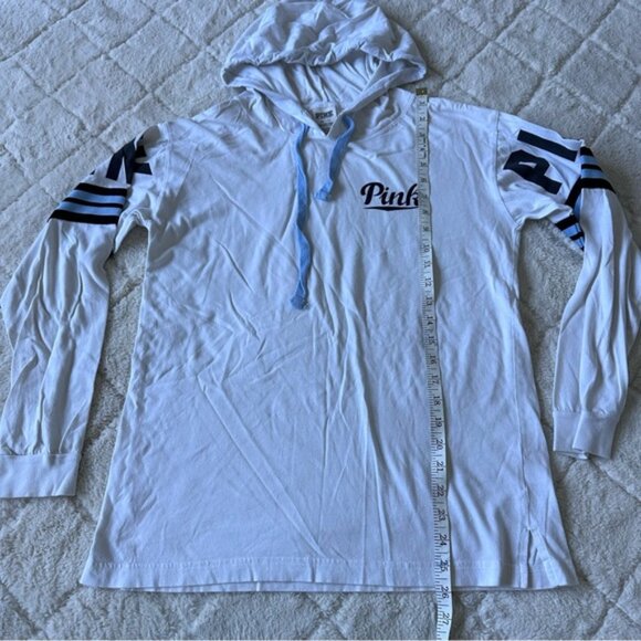 Victoria's Secret PINK | White & Blue Campus Hoodie | Size Extra Small - Picture 10 of 10
